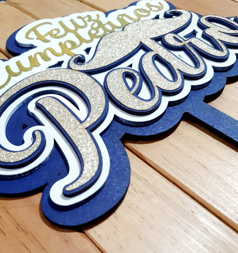 Cake Topper 3d Glitter Personalizado Para Pastel Caketopper
