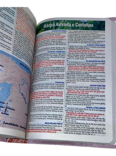 Bíblia Sagrada Evangélica Letra Gigante Com Índice - Abençoada Por Deus - Feminina Versão Almeida Revista E Corrigida Com Harpa E Corinhos Linda Capa Luxo