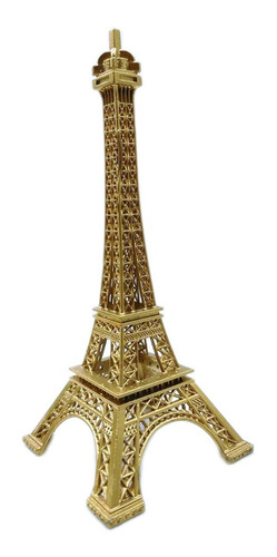 Estátua Torre Eiffel  Cor Dourada - Tamanho Grande 18 Cm