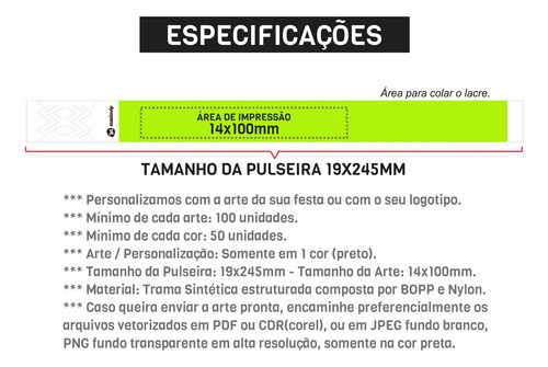 Kit 4500 Pulseiras De Identificação Festa Personaliz. Tyvek