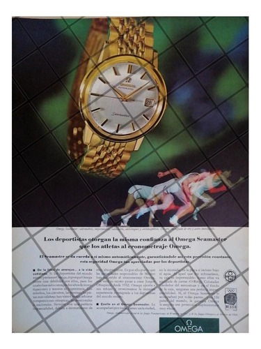 Cartel Publicitario Retro Relojes Omega Y Mexico 68