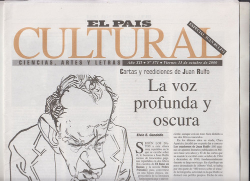 Juan Rulfo Numero Especial De El Pais Cultural Uruguay 2000