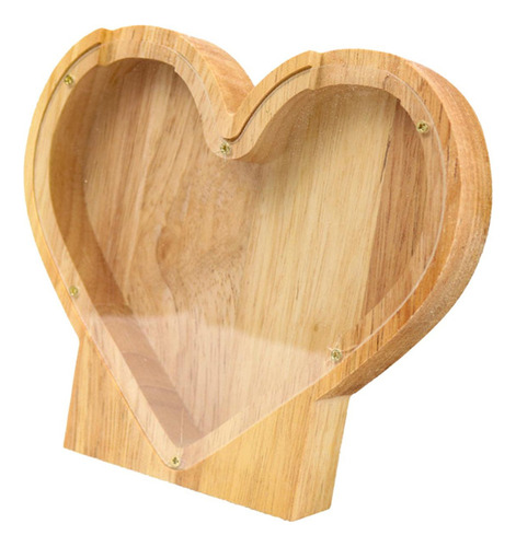 Hucha De Madera Con Forma De Corazón, Caja De Billetes
