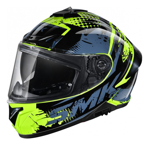 Casco Smk Typhoon Grunge Con Visor De Sol Motoscba