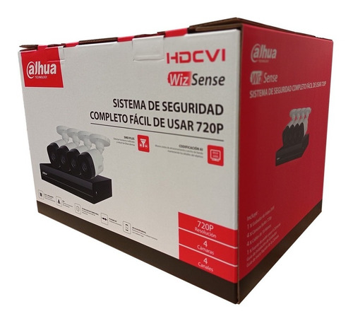 Kit De 4 Cámaras Dahua De 1 Mp B1a11 3.6mm Sin Disco Baluns