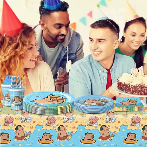 Mantel Capibara Fiesta Mantel Capybara Fiestas Capibara 1pz Multicolor Capibaras Mantel Capibara Fiestas