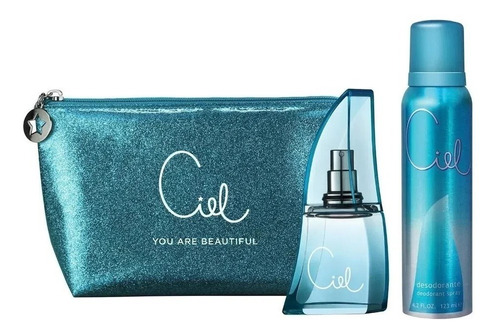 Perfume Mujer Ciel 50ml + Desodorante + Bolso Porta Cosmetic