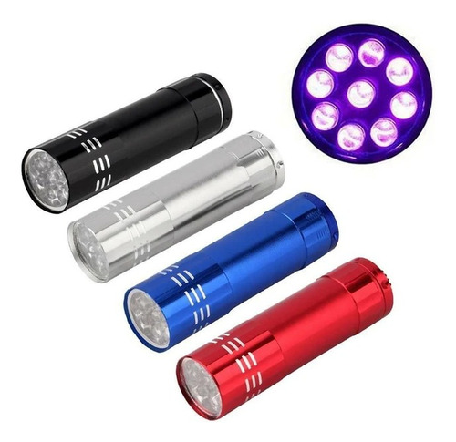 Linterna Luz Led Uv 9 Leds Ultravioleta Uñas Detector Sangre