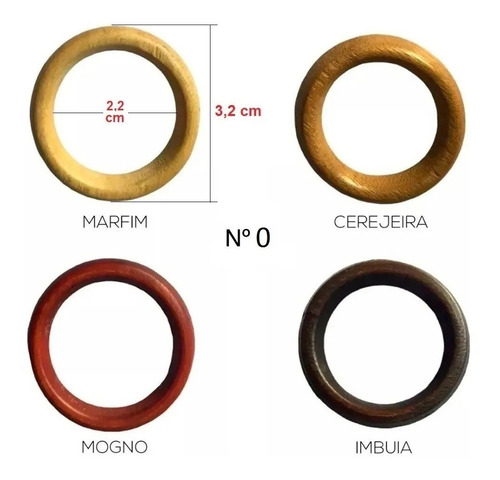 Argola De Madeira Nº 0 32mm Artesanato 50un