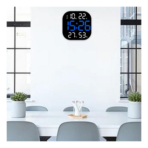1 Reloj De Pared Digital Moderno Con Temperatura, Azul