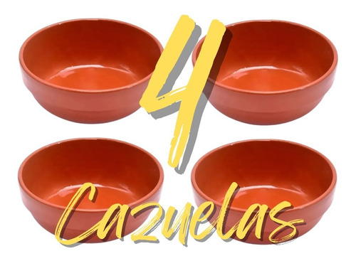 Cazuela De Barro Esmaltada Apilable N 17 Blum X 4 Unidades