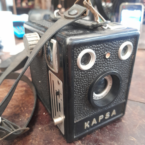 Câmera Fotográfica Box Antiga Kapsa Pinta Branca Funcionando