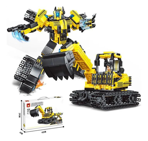 Bloque De Construcción Excavadora Transformer Robot 465 Pzas