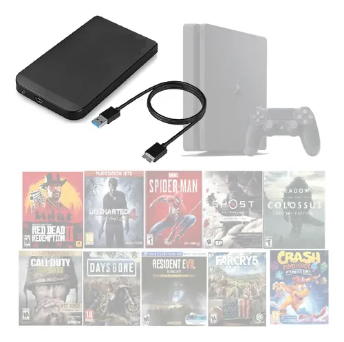 Hd 1tb Externo Para Ps4 Bdj 9.00 A 13.00 Todos | Frete grátis