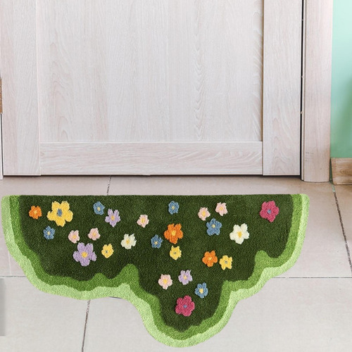 Alfombra Decorativa Alfombra De Flores Estética Moderna