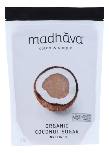 Madhava Nectar De Agave, Azucar De Coco Organico, 16 Oz
