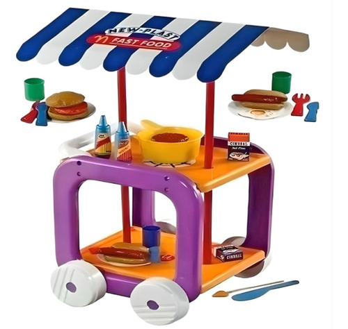 Set Carrito Cocinero Comida Fast Food New Toy 10612 Bigshop