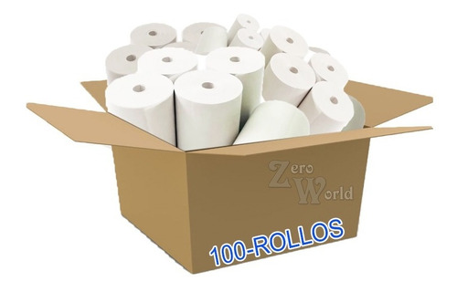 Caja 100 Rollos Termico Para Miniprinter Portatil  57x40mm 