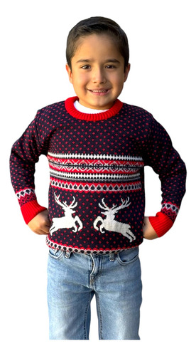 Ugly Sweater / Sueter Navideño Niños Con Renos Encontrados