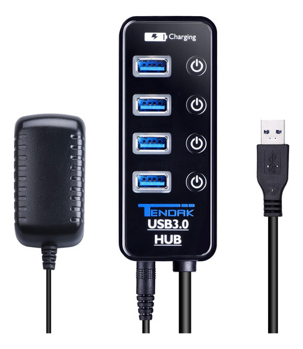 Hub Usb 3.0, Hub Usb Tendak Con 4 Puertos De Datos Usb 3.0 +