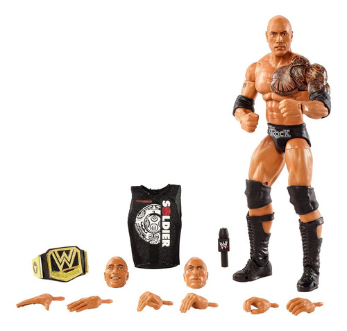 Figura De Acción Wwe Ultimate Edition   The Rock Con Cab Fgc