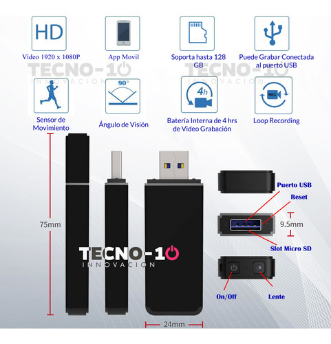 Camara Espia Memoria Usb, Sensor De Movimiento Camara Oculta