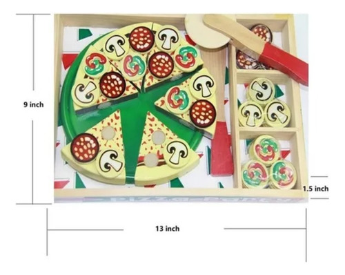 Juguete De Pizza De Madera De Imitación Para Niños, Juego De