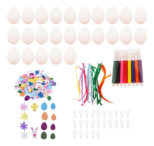 25 Piezas Diy Diy Sin Pintar Huevos De Pascua Materiales