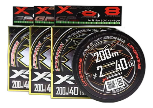 Linha Multifilamento Ygk X-braid Upgrade X8 200m Diversas Cor 40lb