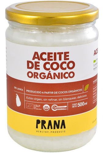Aceite De Coco Orgánico Prana 500 Ml