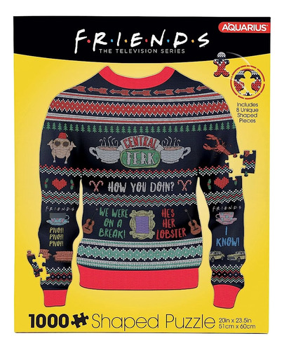 Aquarius - Friends Tv Series Ugly Christmas Sweater Shaped 1