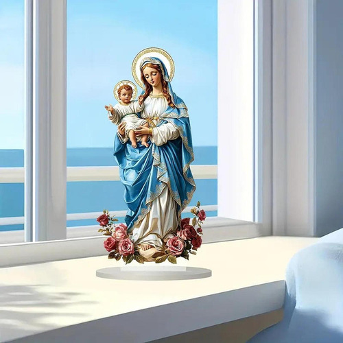 Letrero De La Santísima María Con El Niño Jesús,
