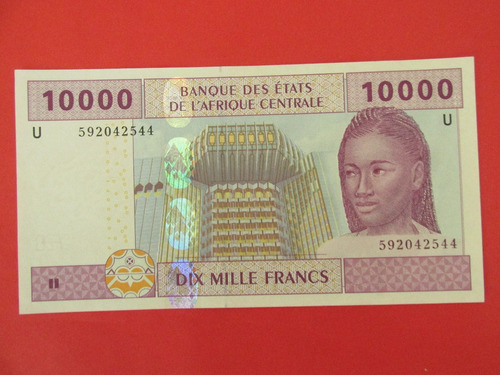 Billete Africa Banco De Camerun 10.000 Francos Escaso Unc 