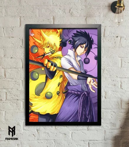 Quadro decorativo emoldurado sasuke taka naruto classico retroPara sala  quarto em Promoção na Americanas