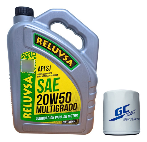 Kit Lubricación Reluvsa 20w50 4l P/ Tornado 1.8l 2004/2019