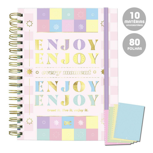 Caderno Smart Universitário 10 Mat 80fl Enjoy Colors Dac