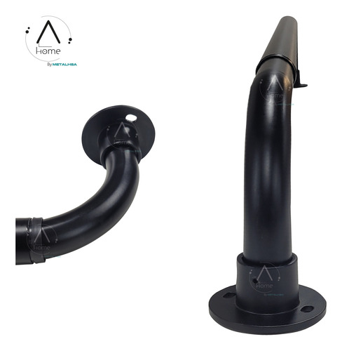 Set Extensible Simple Curvo De 210 A 300 Cm Y 22/25 Mm Negro