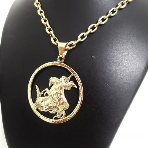 Imagem 2 de 3 de Pingente São Jorge Aro 9 Gramas Ouro 18k