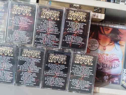 Box 13 Fitas K7 Gravadas Classic Rock- Queen Floyd D Straits Cinza-escuro (Usado)
