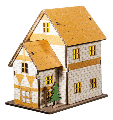 2025 Casa De Jardín En Miniatura Iluminada, 11 Cm X 7,8 Cm