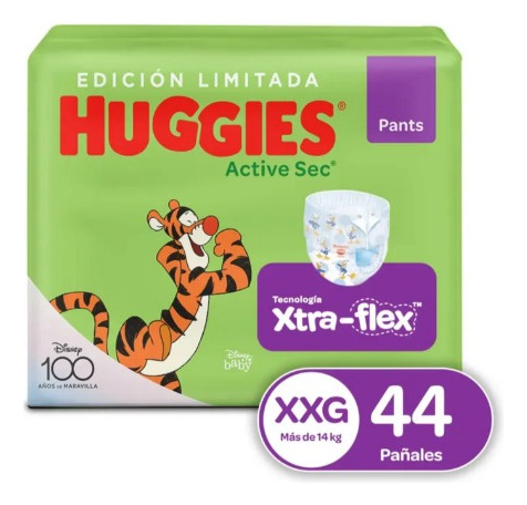 Huggies Active Sec Pants Xxg / 44 - Unidad a $1453