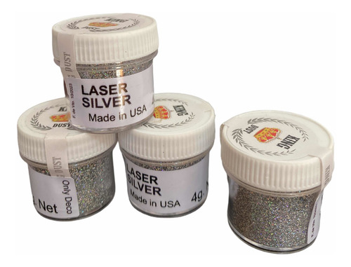 Polvo Comestible Glitters Plateado Brilloso King Dust  4g