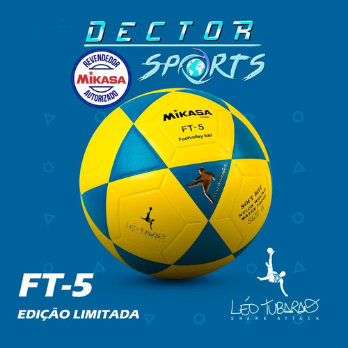 Imagem 3 de 4 de Bola Mikasa Ft5 Futevôlei Léo Tubarão Edição Limitada 1 2x