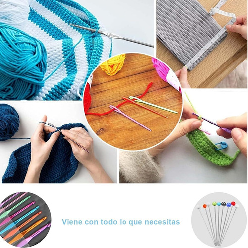 100pcs Kit De Ganchillo,ganchillo Ergonómico Y Kit De Agujas