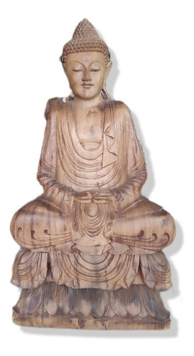 Talla Buda Mudra Meditación En Madera De Suar. 1m
