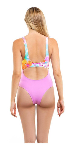 Trikini Con Nudo Ajustable Estampado Fucsia