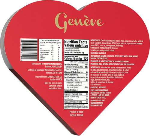 Trufas De Chocolate En Forma De Corazón Geneve En Caja De Co