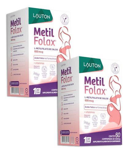 Metilfolax Metilfolato De Cálcio 360mcg 60 Comp Lauton 2 Un.