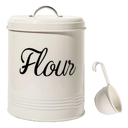 Tarro De Metal Blanco Para Almacenamiento De Harina Para Ali