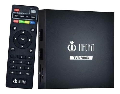 Tv box Infokit TVB-906X padrão Full HD 16GB preto com memória RAM de 2GB